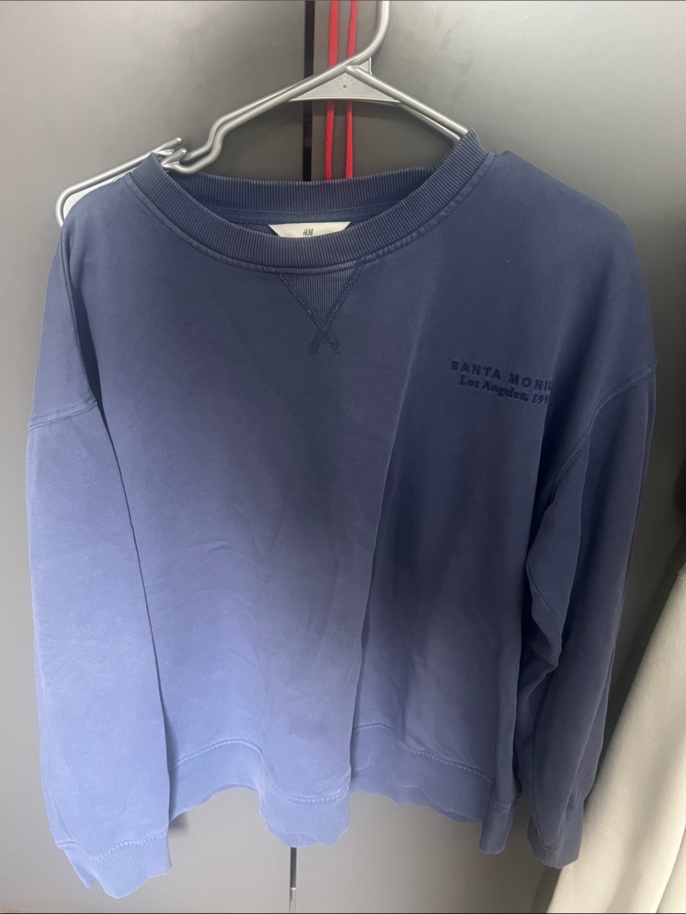 H&M Women’s Crewneck Sweater in Blue with Santa Monica